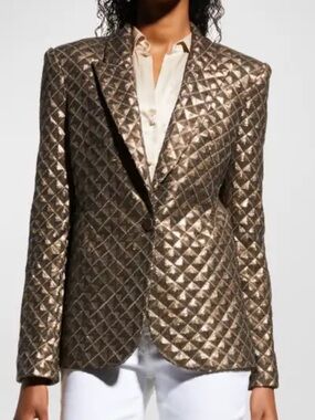 L'AGENCE Clementine Metallic Bronze Blazer Size 8 $775